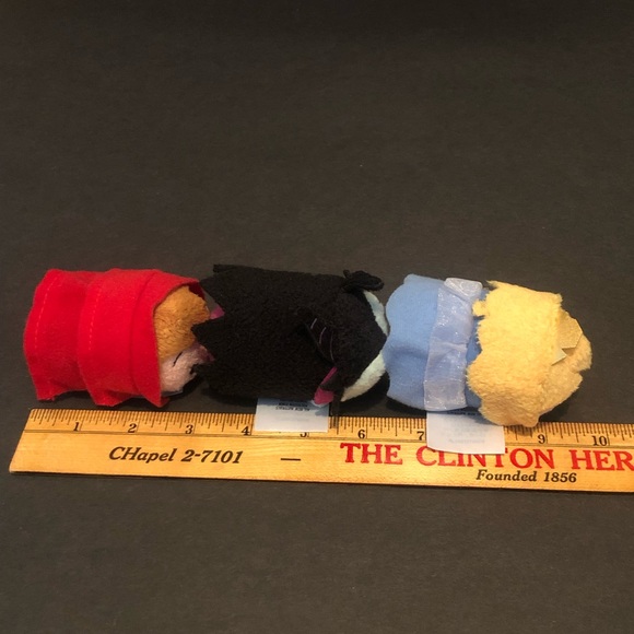 Disney Sleeping Beauty Tsum Tsums Plush Set of 3 Aurora in Blue Dress Maleficent - Picture 5 of 6